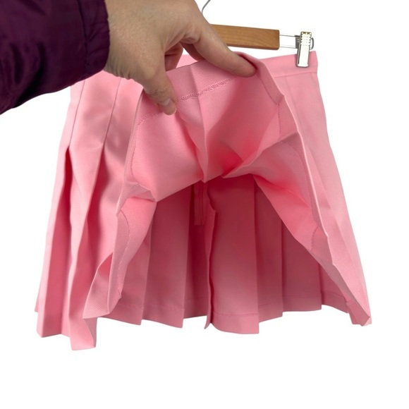 American Apparel Gabardine High-Waist Pleated Tennis Skirt Pink Size Small - Picture 6 of 16
